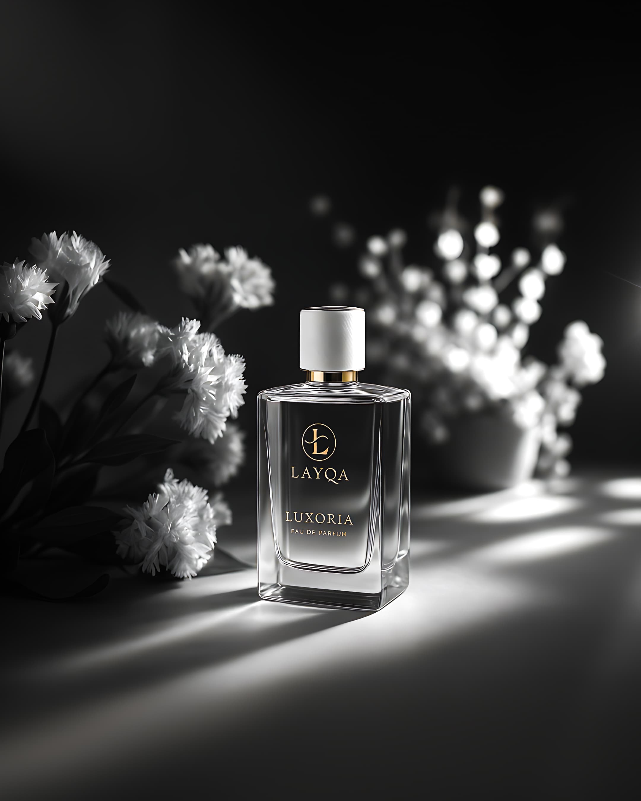 Close-up texture of a perfume bottle's cap and glass.