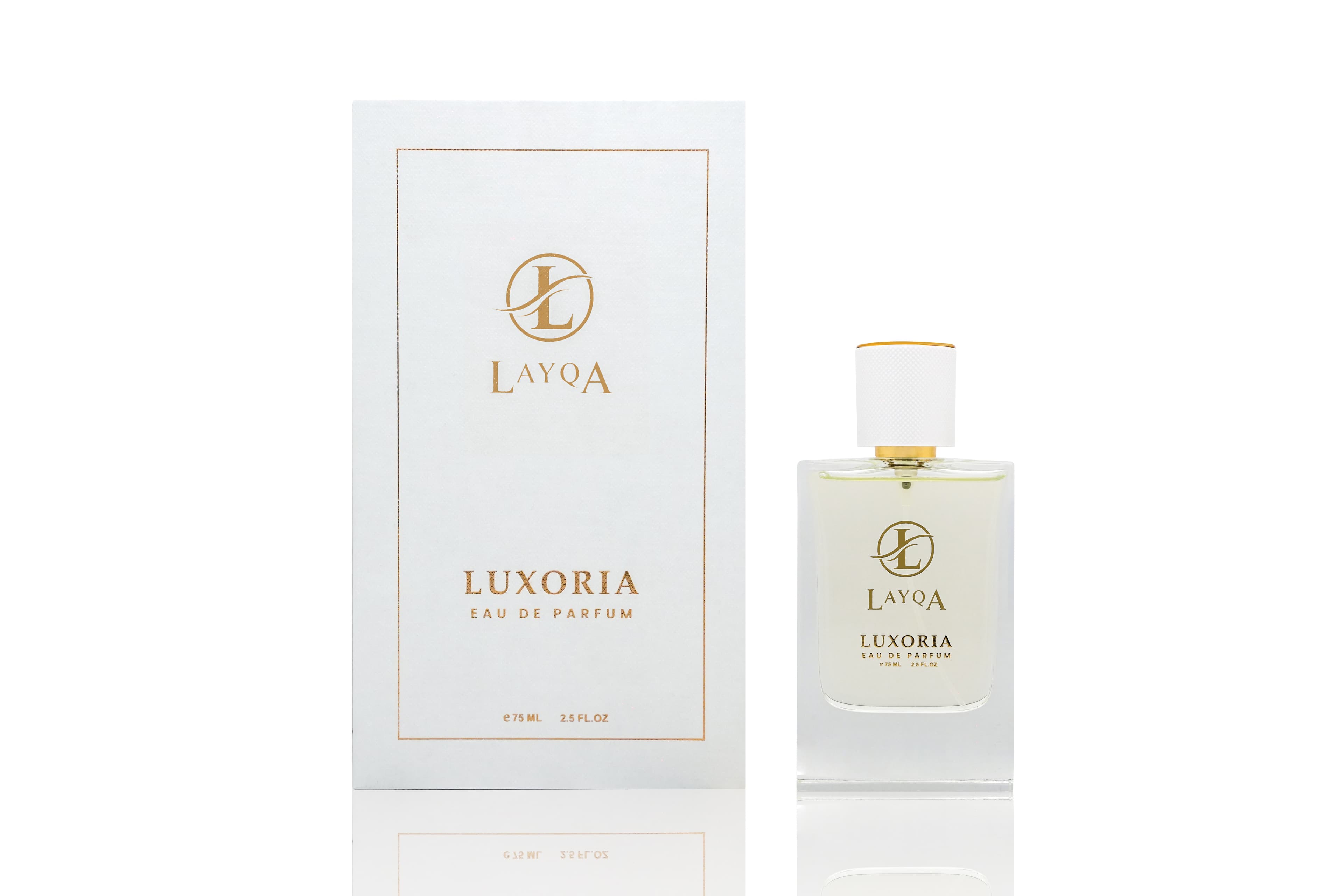 A bottle of 'Luxoria' perfume.